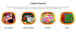 BetDSI Casino tipos de juego